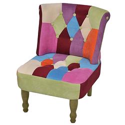 Foto van The living store patchwork stoelen - set van 2 - 52 x 64 x 70 cm - houten frame - 110 kg draagvermogen - meerdere