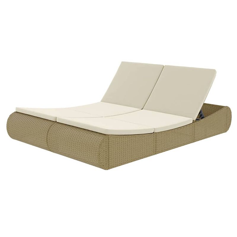 Foto van Vidaxl loungebed poly rattan beige