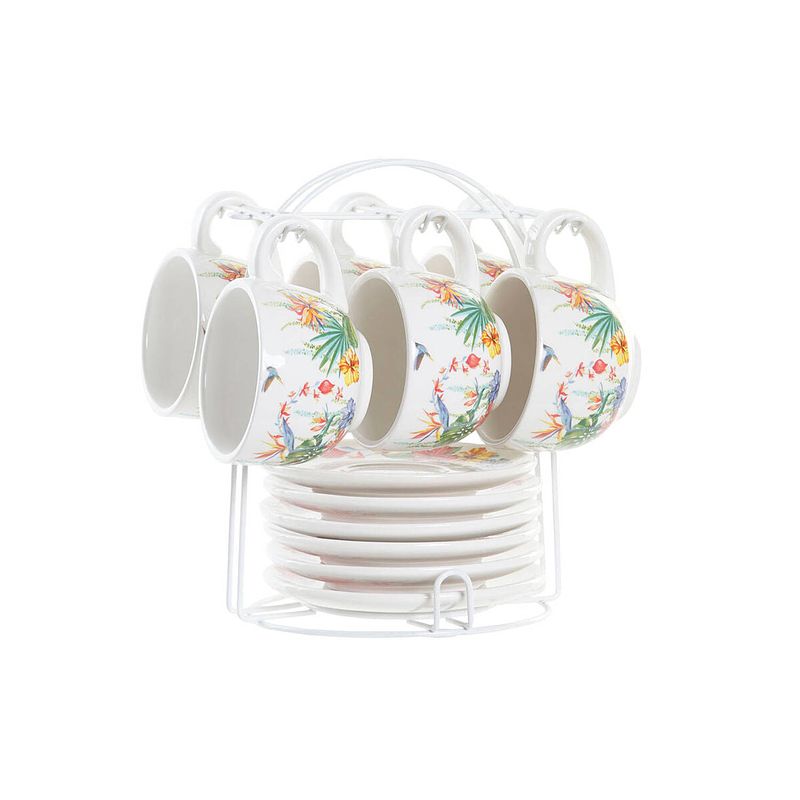 Foto van Set van koffiekopjes dkd home decor multicolour 180 ml dolomite