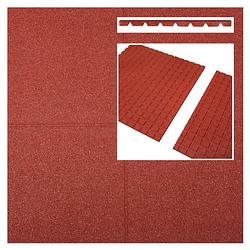 Foto van Intergard rubberen tegels rood 1000x1000x45mm prijs per m2