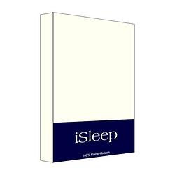 Foto van Isleep laken flanel katoen - licht beige - 160x270