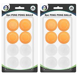 Foto van 16x stuks tafeltennis pingpong balletjes wit en oranje 40 mm/4 cm - tafeltennisballen