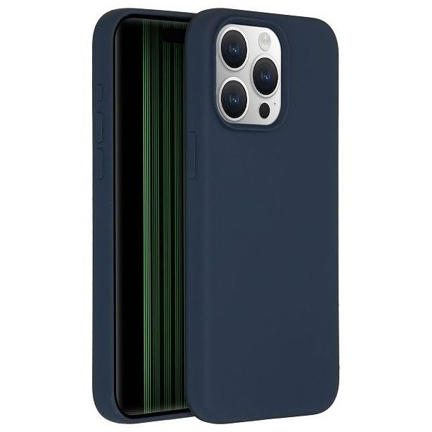 Foto van Accezz liquid silicone backcover met magsafe iphone 15 pro max telefoonhoesje blauw