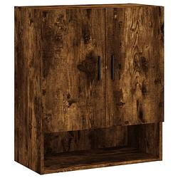 Foto van The living store wandkast smoked oak - 60 x 31 x 70 cm - duurzaam houten tv-meubel