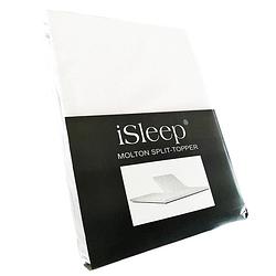 Foto van Isleep molton topper single split - wit - 180x220