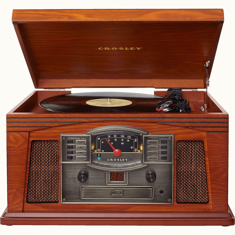 Foto van Crosley lancaster entertainment center platenspeler