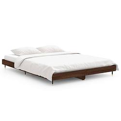 Foto van The living store bedframe bruineiken - the living store - bedframes - 193 x 143 x 20 cm - duurzaam bewerkt hout