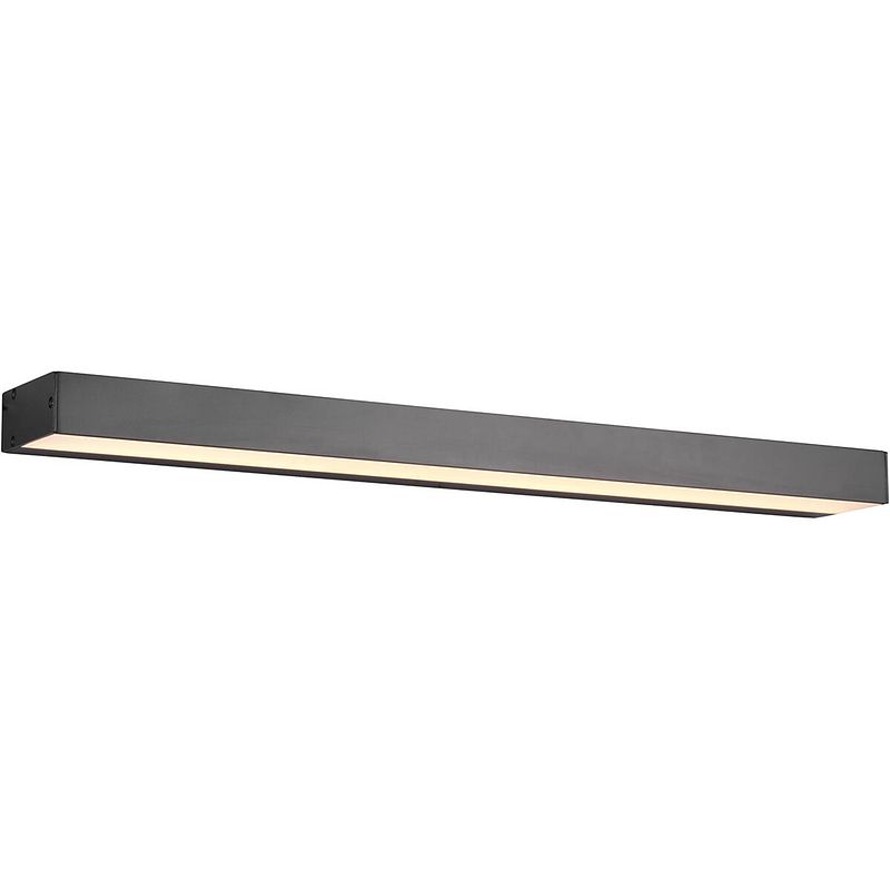 Foto van Led wandlamp - trion rolan - up en down - 8w - warm wit 3000k - rechthoek - mat zwart - aluminium