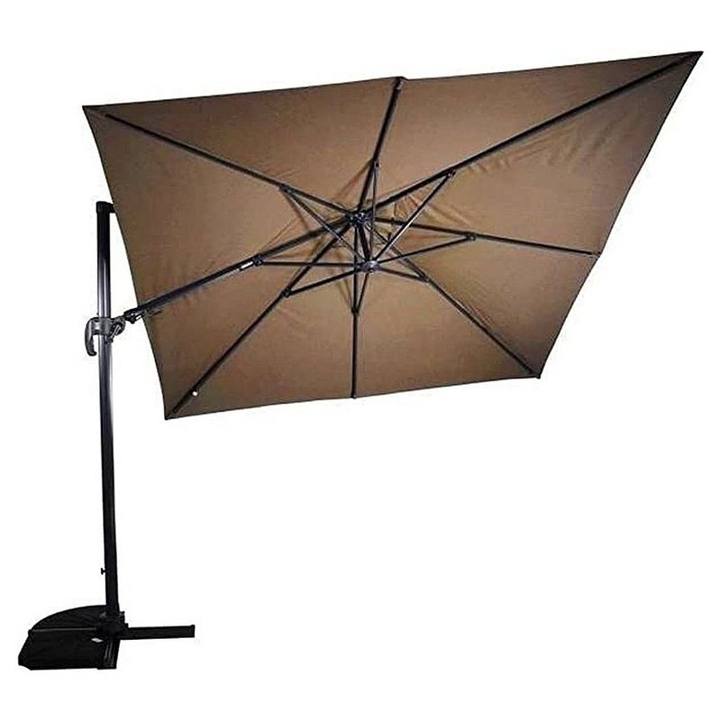 Foto van Zweefparasol virgoflex taupe 300 x 300 cm - inclusief zware parasolvoet