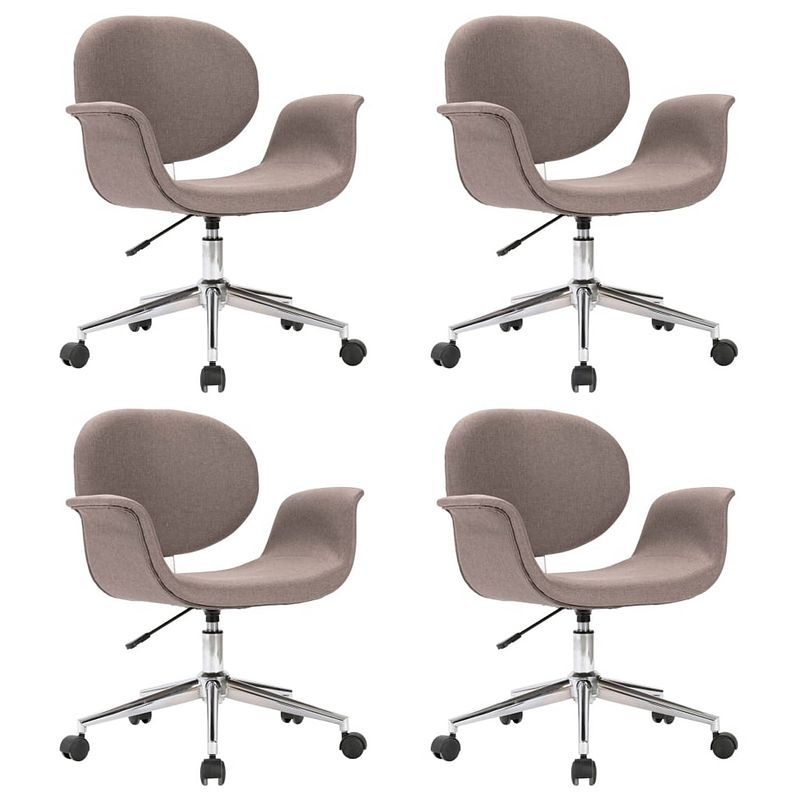 Foto van The living store draaibare eetkamerstoelen - set van 4 - taupe - 67 x 62 x (80-87.5) cm