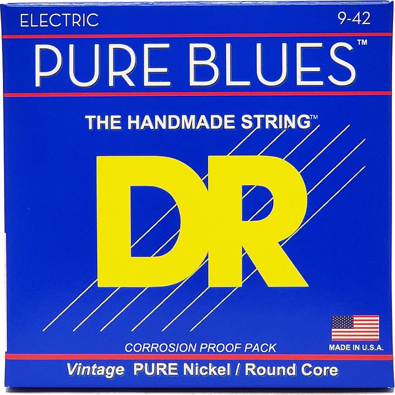 Foto van Dr strings phr-9 pure blues light 9-42 elektrische gitaarsnaren