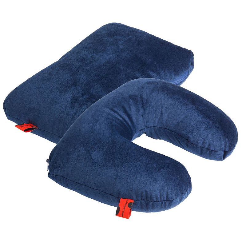 Foto van Cuddlebug reiskussen 2-in-1 hoofd-/nekkussen 30 cm blauw