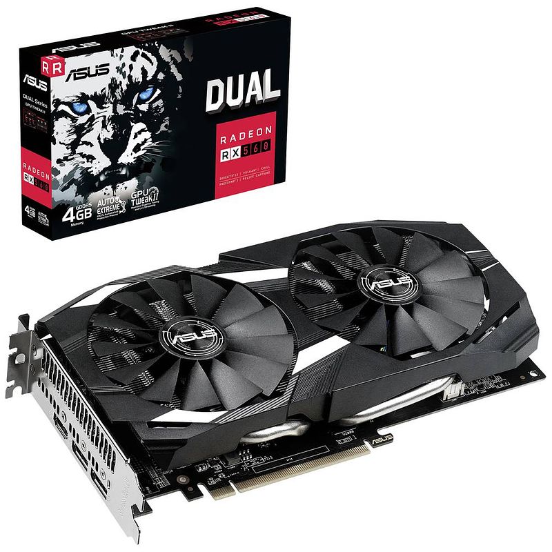 Foto van Asus videokaart amd radeon rx 560 dual 4 gb gddr5-ram pcie hdmi, displayport