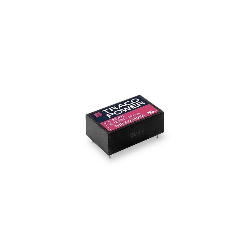 Foto van Tracopower dc/dc-converter, print 24 v/dc 12 v/dc 250 ma 3 w aantal uitgangen: 1 x