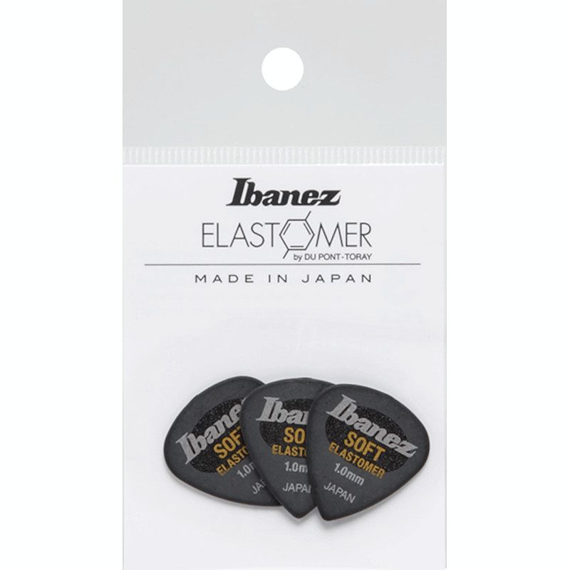 Foto van Ibanez bel16st10s-hbk elastomer plectrums 3-pack soft 1.0 mm - hazy black