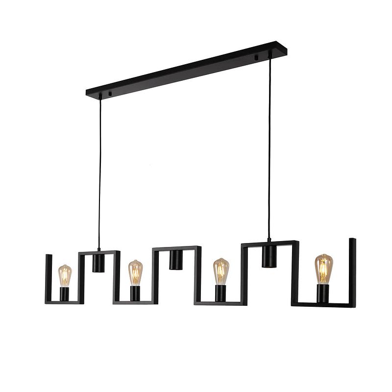 Foto van Ylumen hanglamp row 7 lichts l 158 cm zwart