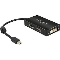 Foto van Delock 62623 displayport / hdmi / dvi adapter [1x mini-displayport stekker - 1x displayport bus, hdmi-bus, dvi-bus 24+1-polig] zwart met ferrietkern 16.00 cm