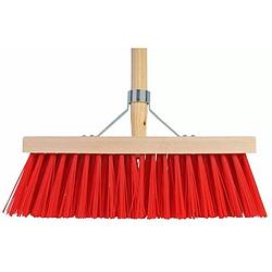 Foto van Talen tools buitenbezem - hout - nylon - 35 cm - 130 cm tuinbezem - bezem