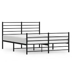 Foto van Vidaxl bedframe met hoofd- en voeteneinde metaal zwart 140x200 cm