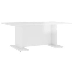 Foto van The living store salontafel 103-5x60x40 cm spaanplaat hoogglans wit - tafel