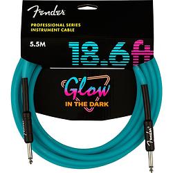 Foto van Fender professional glow in the dark jackkabel 6.35 mm recht blauw 5.5 meter