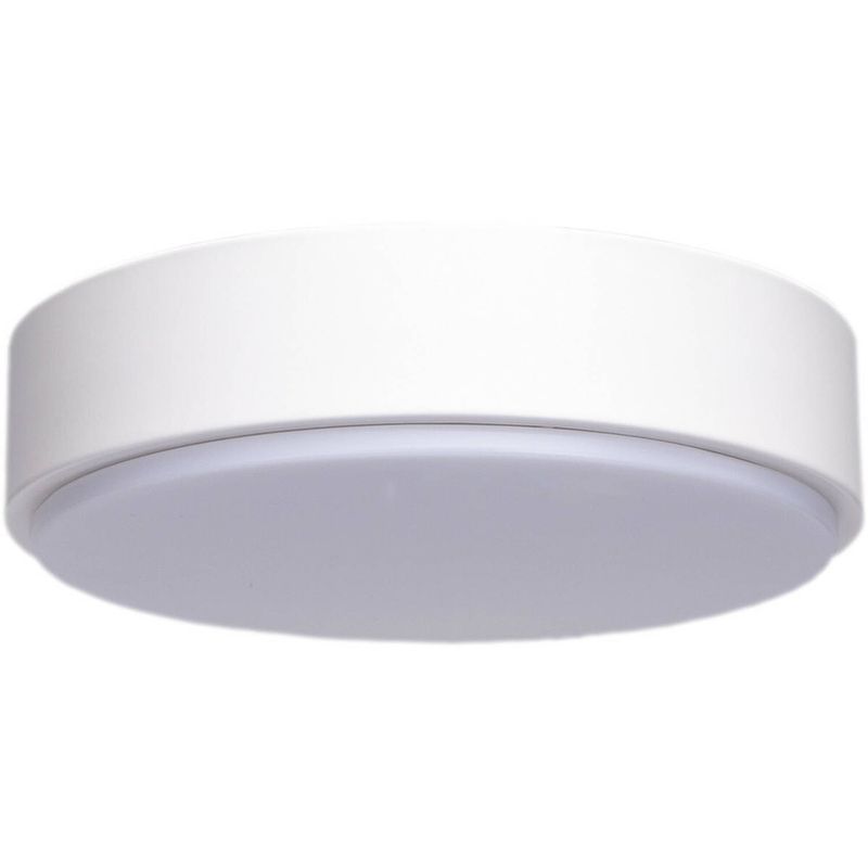 Foto van Led plafondlamp - aigi santi - opbouw rond 24w - helder/koud wit 6500k - mat wit - aluminium