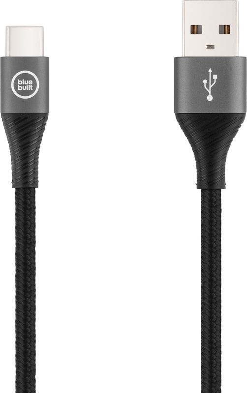 Foto van Bluebuilt usb a naar usb c kabel 3m nylon zwart