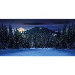 Foto van Achtergrond doek berglandschap nacht 150x75 cm
