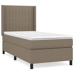 Foto van The living store boxspringbed - taupe - 90 x 190 cm - duurzaam materiaal