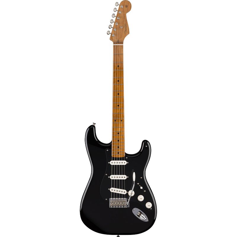 Foto van Fender limited edition vintera ii 's50s stratocaster roasted mn black elektrische gitaar met deluxe gigbag