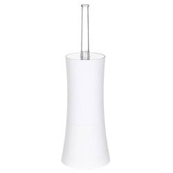 Foto van Wc-/toiletborstel met houder rond wit kunststof 38 cm - toiletborstels