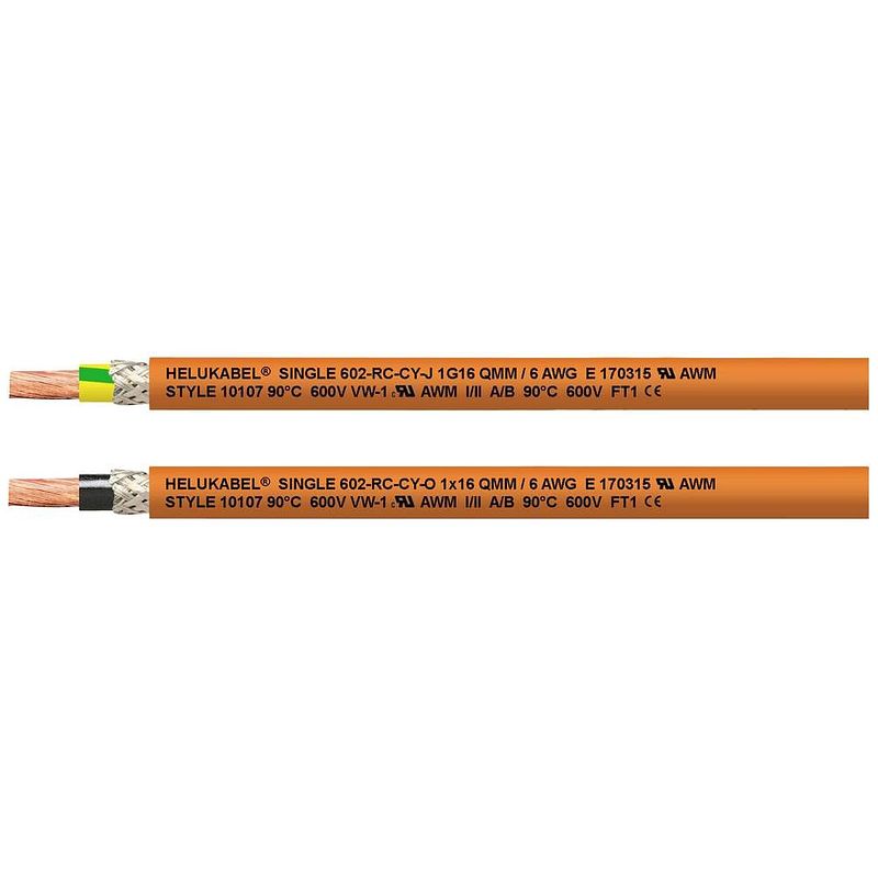 Foto van Helukabel 69642-1000 geleiderkettingkabel single 602-rc-cy-o 1 x 70.00 mm² oranje 1000 m