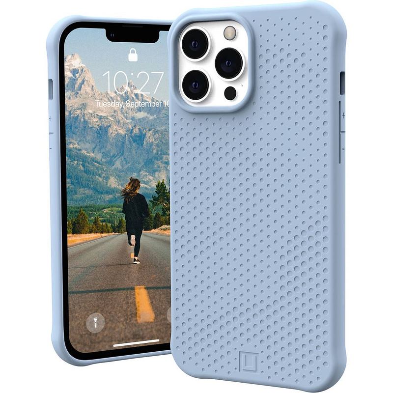 Foto van Urban armor gear dot magsafe case backcover apple iphone 13 pro max blauw