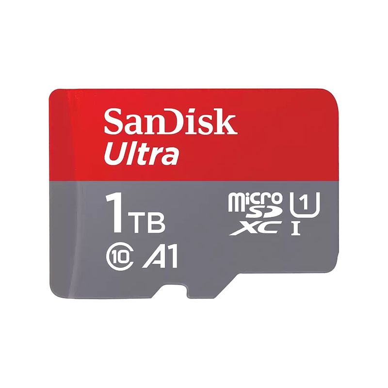 Foto van Sandisk microsdxc ultra 1tb 150mb/s c10 - sda uhs-i micro sd-kaart grijs