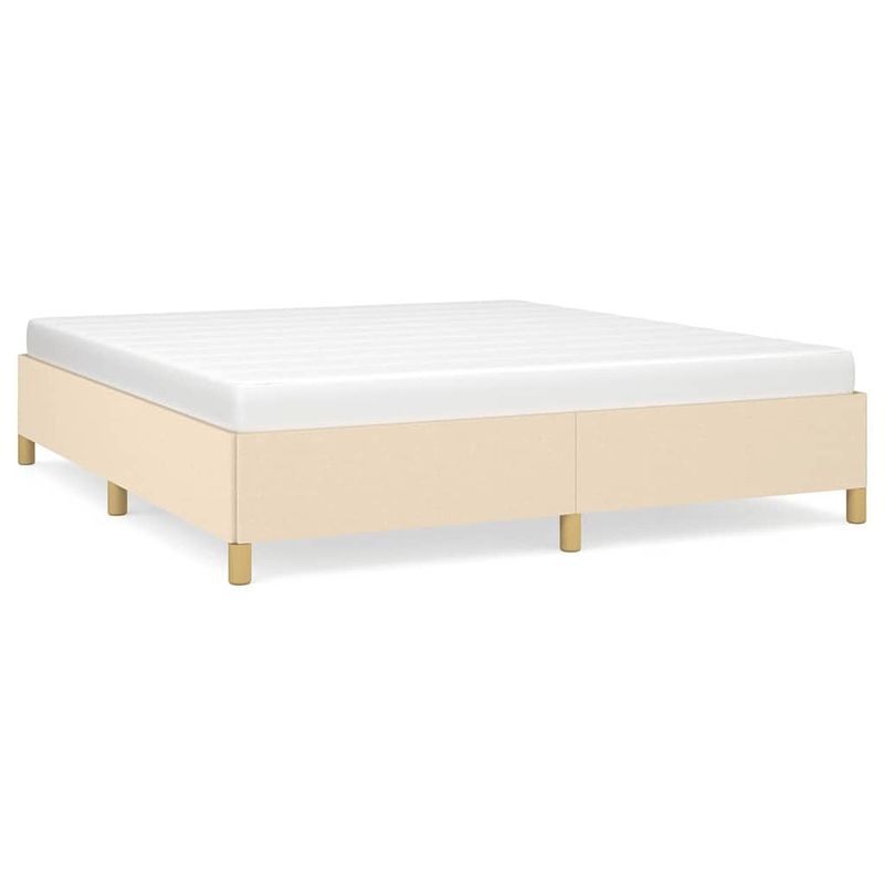 Foto van The living store bedframe - - 203 x 183 x 35 cm - crème