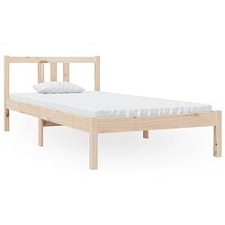 Foto van The living store houten bedframe - eenpersoons - 90x190 cm - massief grenenhout