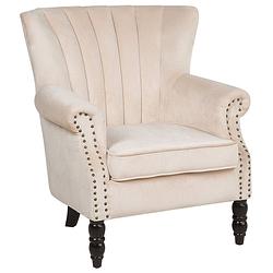 Foto van Beliani svedala - fauteuil-beige-fluweel