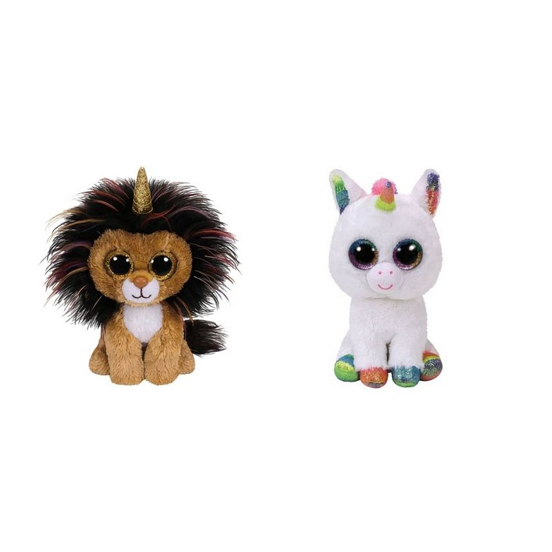 Foto van Ty - knuffel - beanie boo's - ramsey lion & pixy unicorn