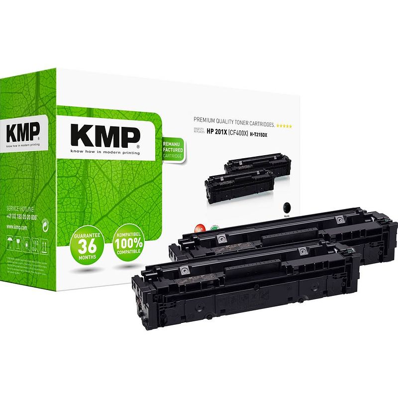 Foto van Kmp h-t215dx toner 2-pack vervangt hp hp 201x (cf400x) zwart compatibel toner set van 2