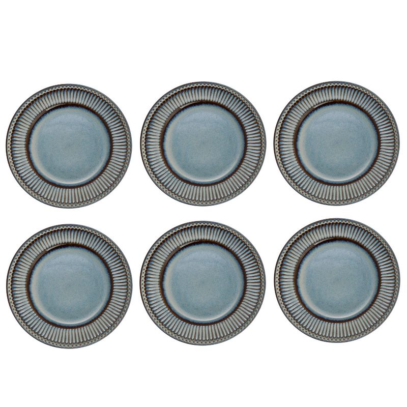 Foto van Dinerborden set 6x - greengate dinerbord alice oyster blauw (ø26.5 cm)