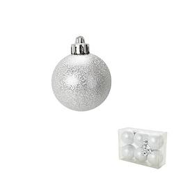 Foto van Set van 6 chique zilveren kerstballen 6 cm