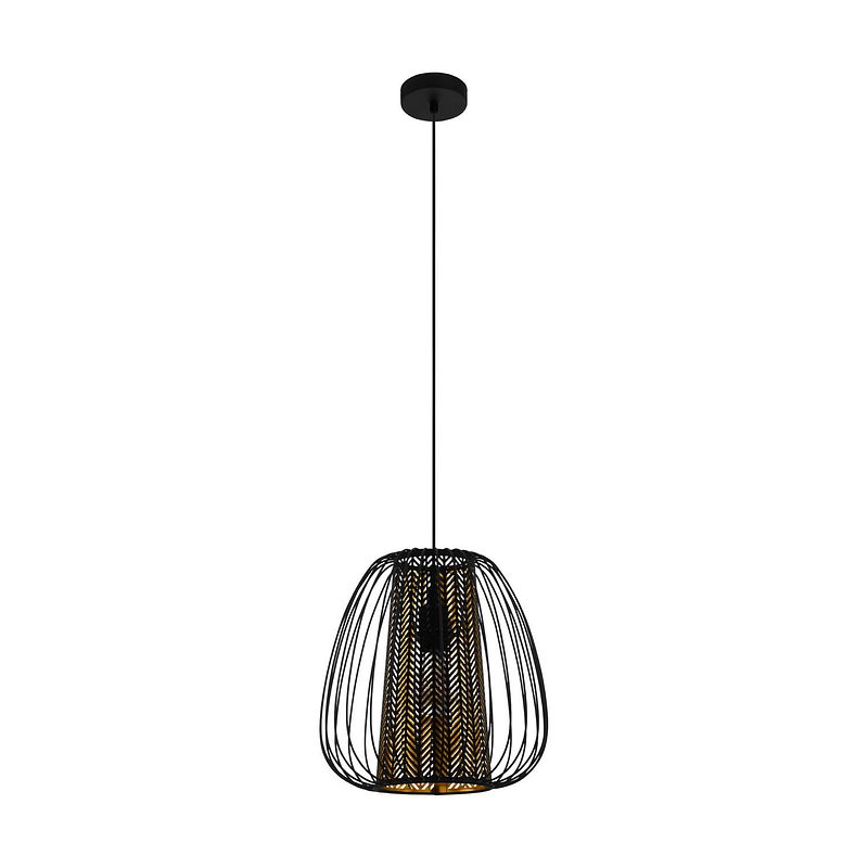 Foto van Eglo curasao hanglamp - e27 - ø 33,5 cm - zwart/goud