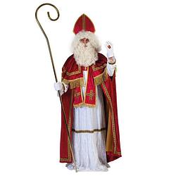 Foto van 5-delige sinterklaas kostuum set polyester met mijter voor volwassenen - carnavalskostuums