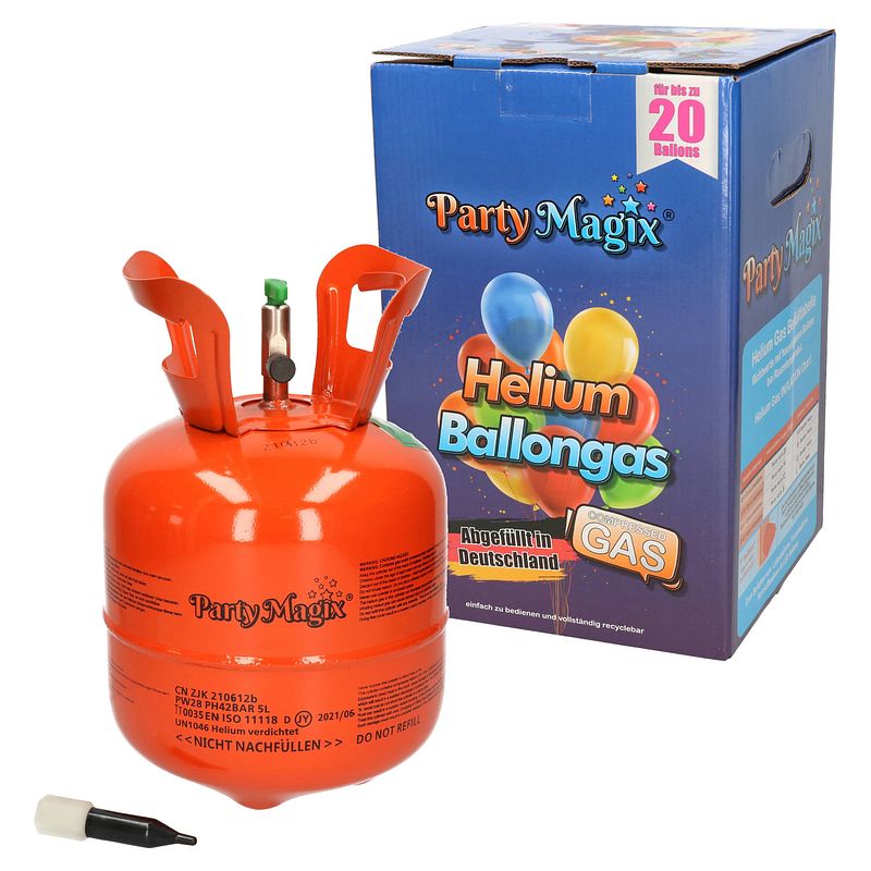 Foto van Helium tank/cilinder voor ca. 20 ballonnen - heliumtank