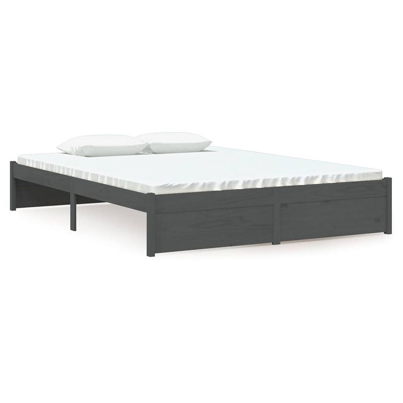 Foto van The living store bedframe - praktisch en decoratief - houten - 195.5 x 140.5 x 31 cm - massief grenenhout