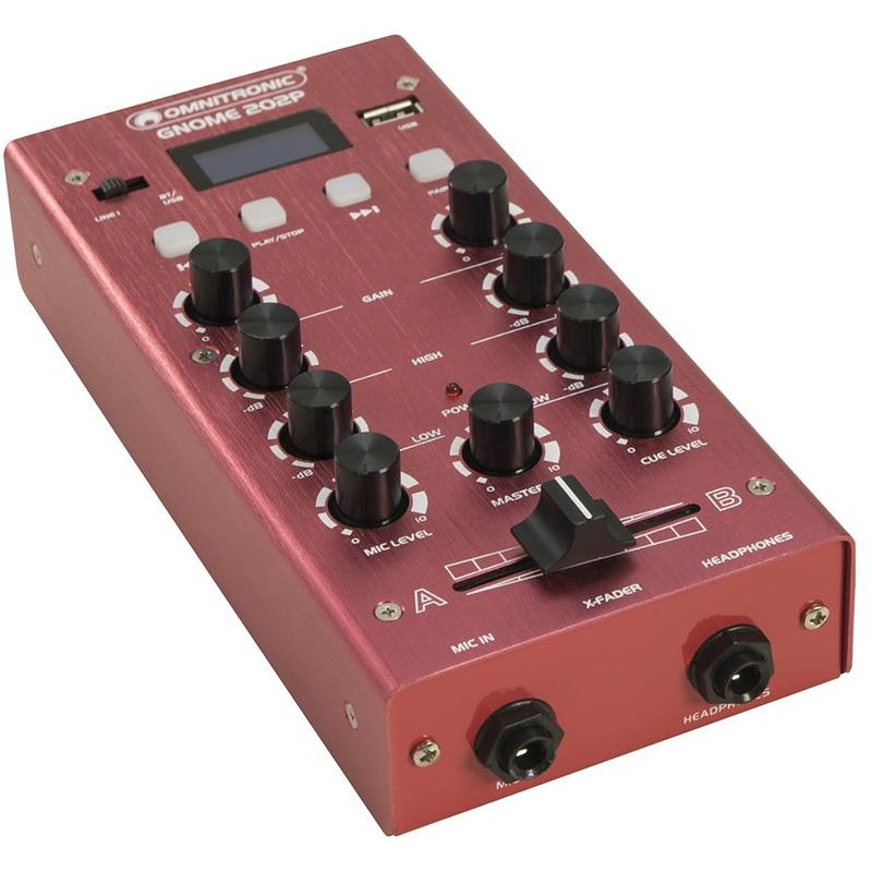 Foto van Omnitronic gnome-202p mini mixer rood