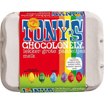 Foto van Tony'ss chocolonely paaseitjes doosje melk mix 150g bij jumbo