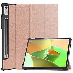 Foto van Basey lenovo tab p11 pro (2e gen) hoesje kunstleer hoes case cover - rosé goud