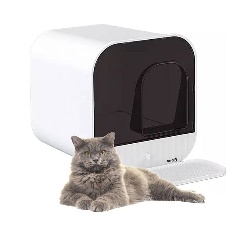 Foto van Maxxpet kattenbak design - incl. lade en kattenbakmat - 43x42x40cm - wit