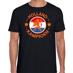 Foto van Zwart fan shirt / kleding holland kampioen met leeuw ek/ wk voor heren 2xl - feestshirts